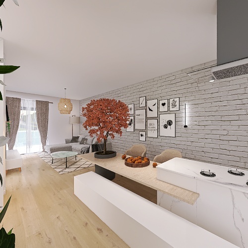 Cocina- Salon 3d design renderings
