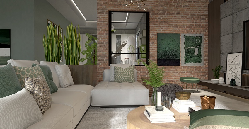 Living and Dining Room 3d design renderings