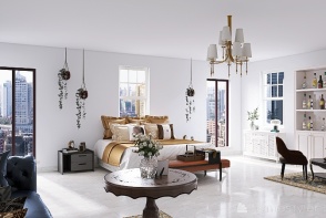 Fancy Modern Bedroom (London) Design Rendering