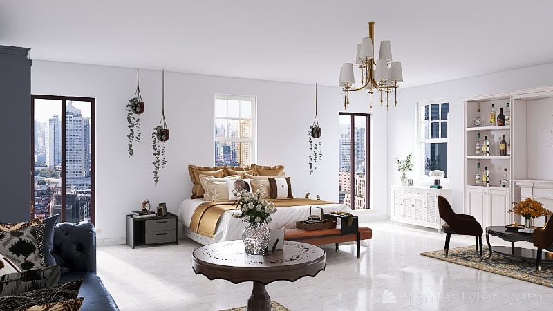 Fancy Modern Bedroom (London) 3d design renderings