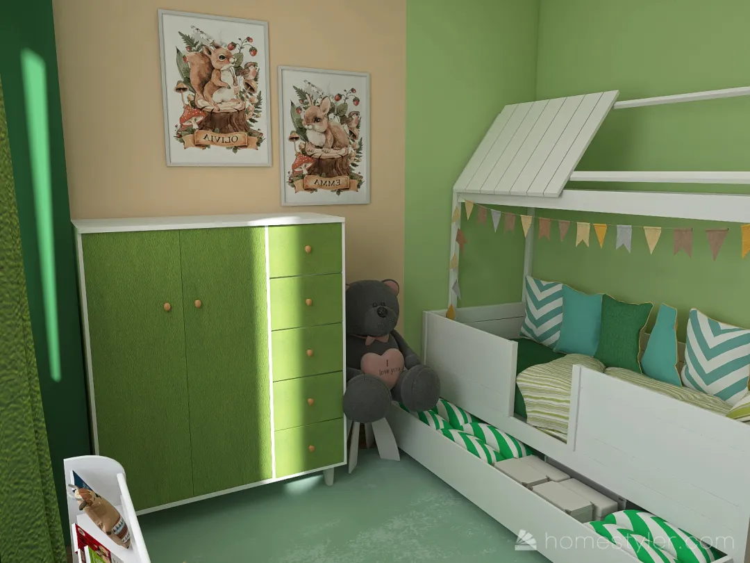 Комната детская для девочки 3d design renderings