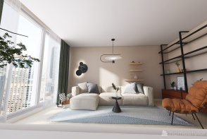 Simple Aesthetic Apartment in the City. Design Rendering