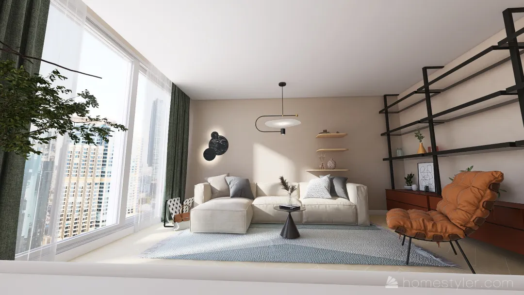 Simple Aesthetic Apartment in the City. 3d design renderings