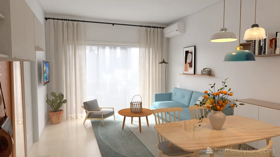 ProjectSophie - Comfi 41m2 apartment in Athens 3d design renderings