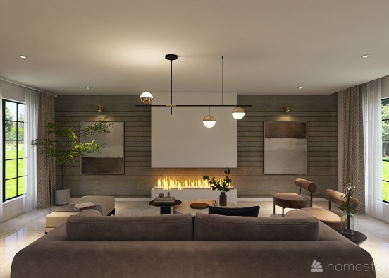 Living room. Design Rendering