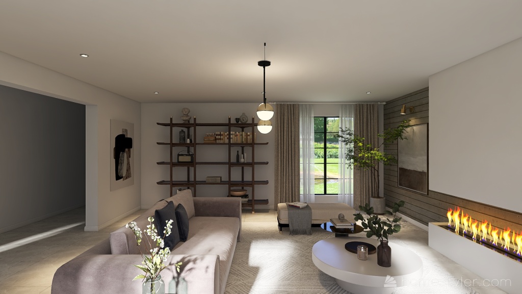 Living room. 3d design renderings