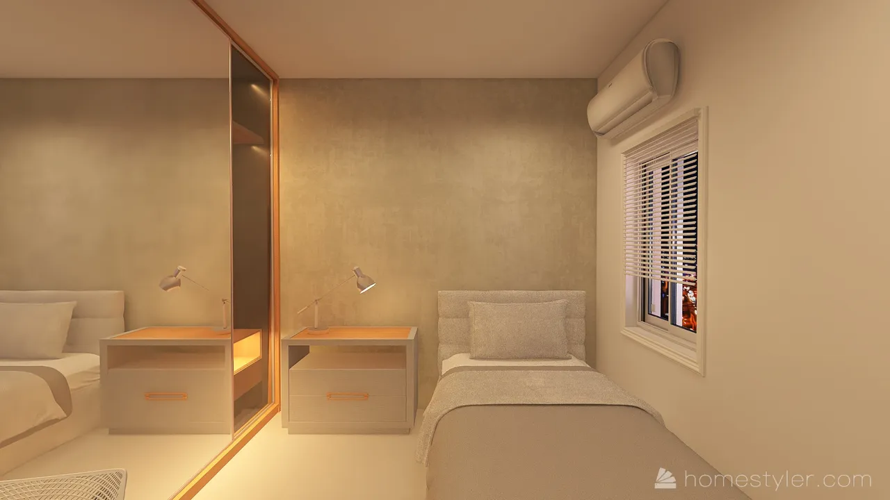 Quarto pequeno luxuoso 3d design renderings