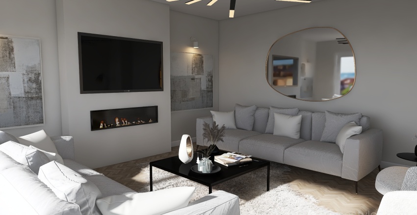 Minimalist Living Room Project 3d design renderings