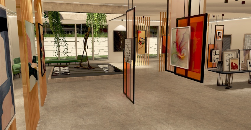 Contemporary Art Gallery The dog 3d design renderings