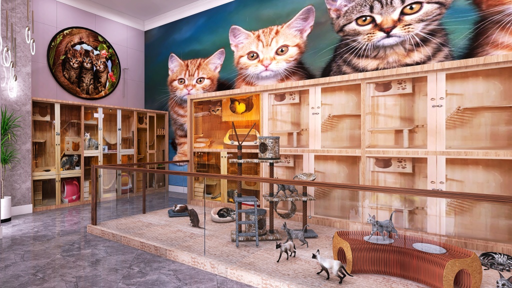Modern Local Pet Store 3d design renderings