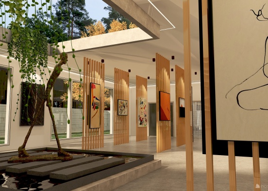Contemporary Art Gallery The dog Design Rendering
