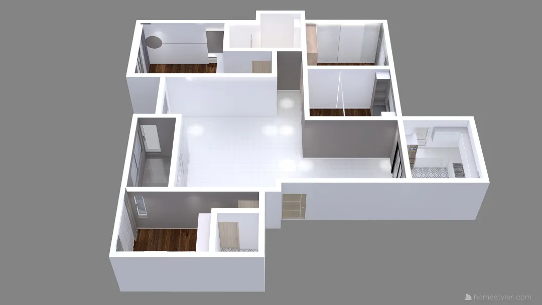 5 three bedroom 3d design renderings