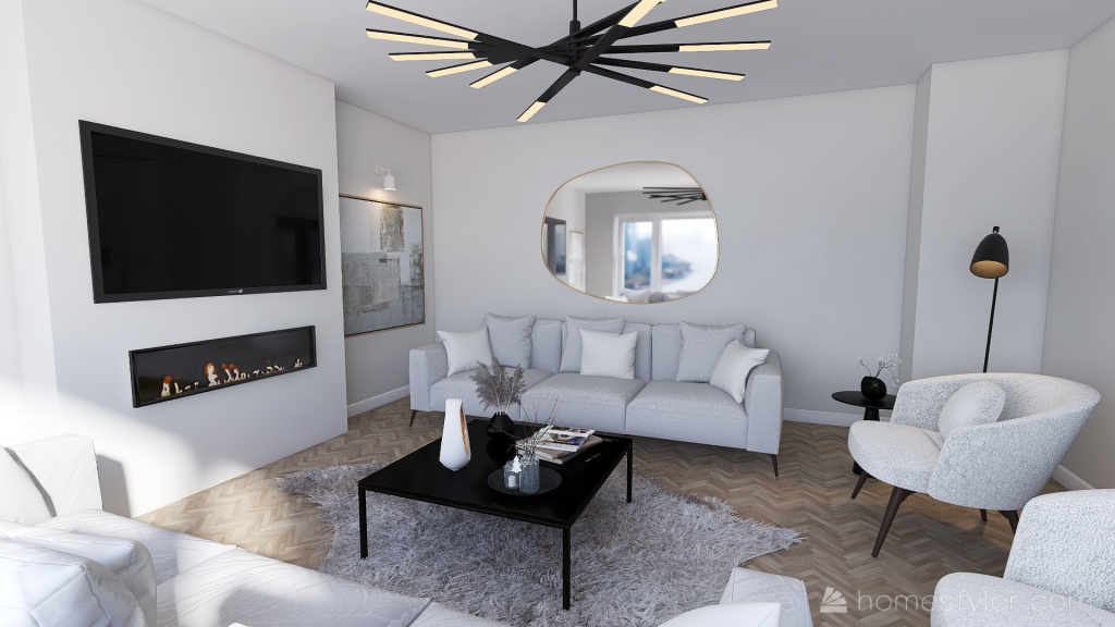 Minimalist Living Room 3d design renderings