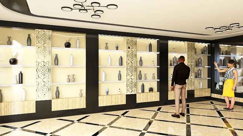 perfume shop 3d design renderings