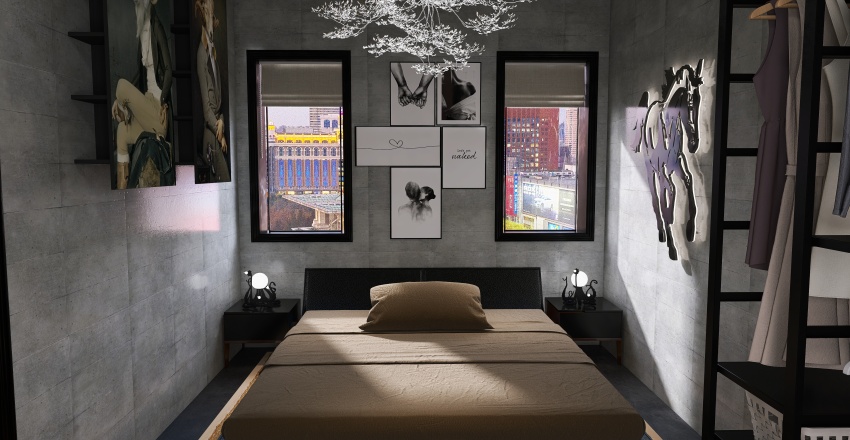One bedroom home 3d design renderings
