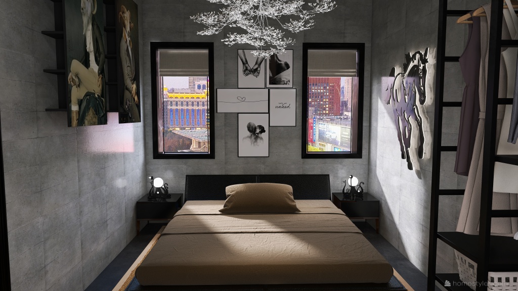 One bedroom home 3d design renderings