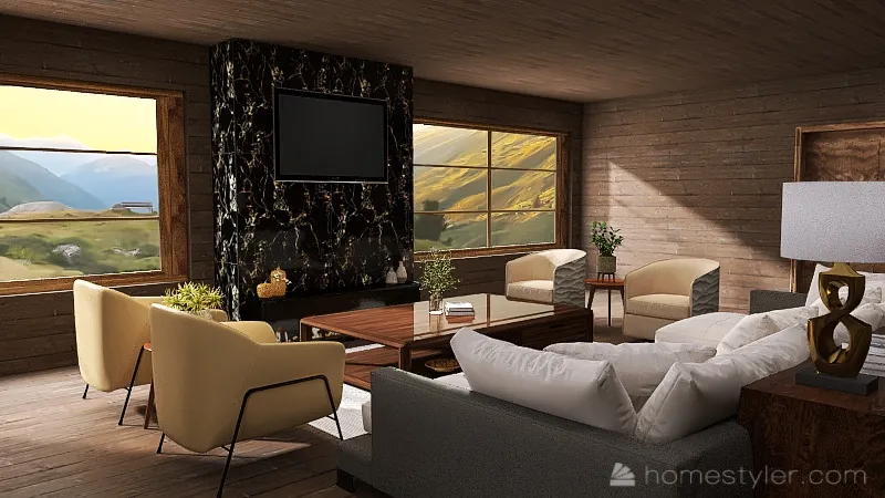 Modern, cabin, vacation home 3d design renderings