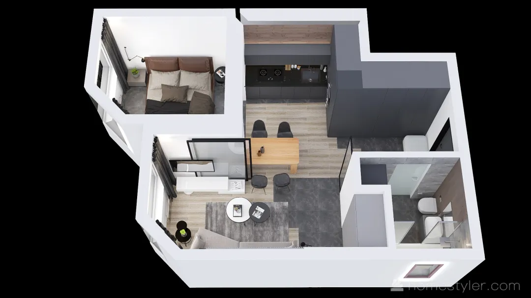 Industrial Apartment 3d design renderings