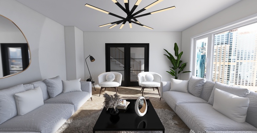 Minimalist Living Room Project 3d design renderings