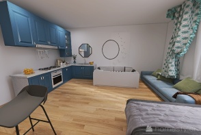 Blue Apartment Design Rendering