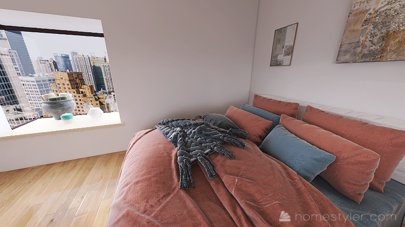 Earthy Tones Bedroom 3d design renderings
