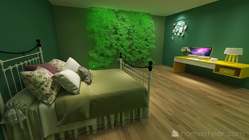 Lucky Clover Bedroom 3d design renderings