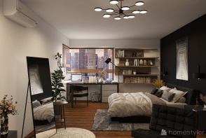 contemporary modern bedroom Design Rendering