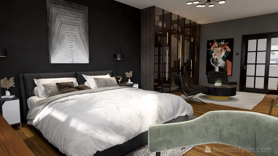 contemporary modern bedroom 3d design renderings