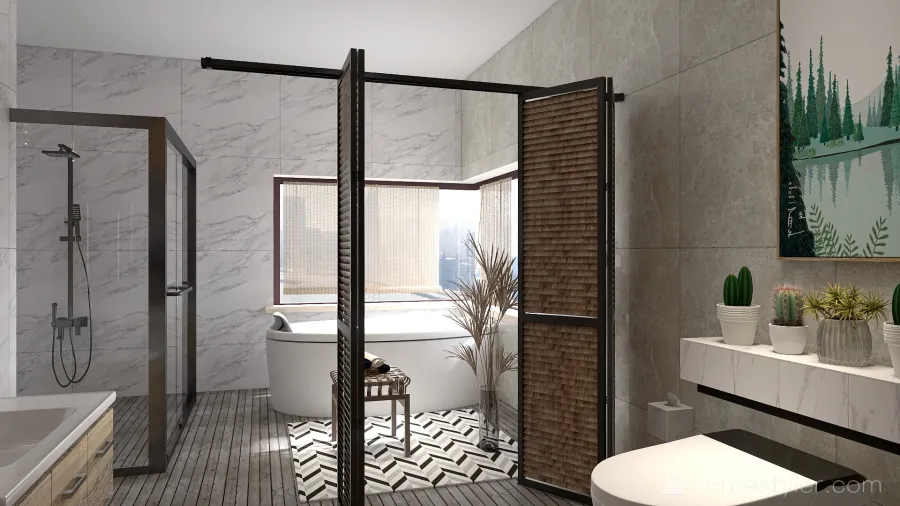 bathroom tropics 3d design renderings