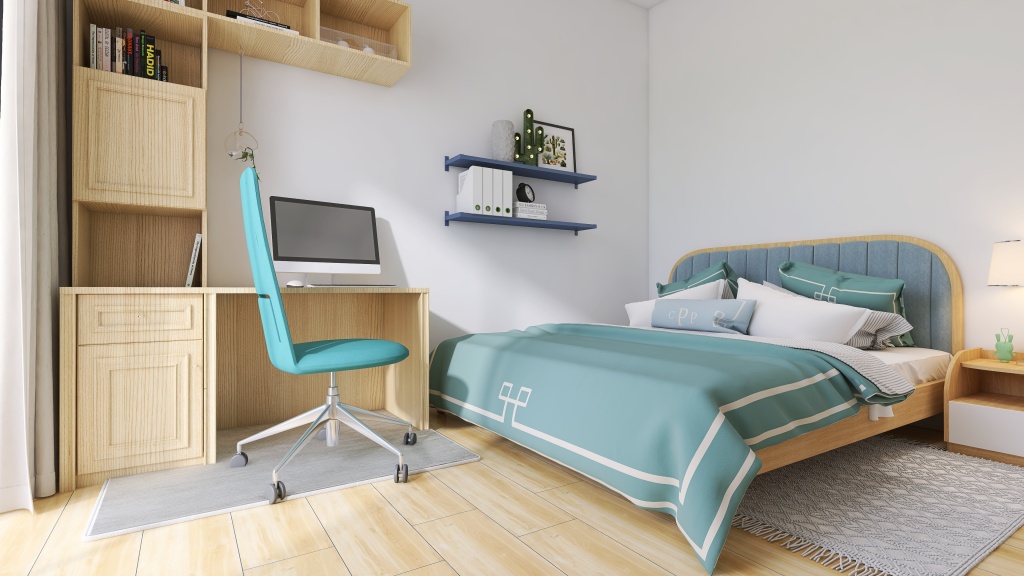 Modern Second Bedroom1 3d design renderings