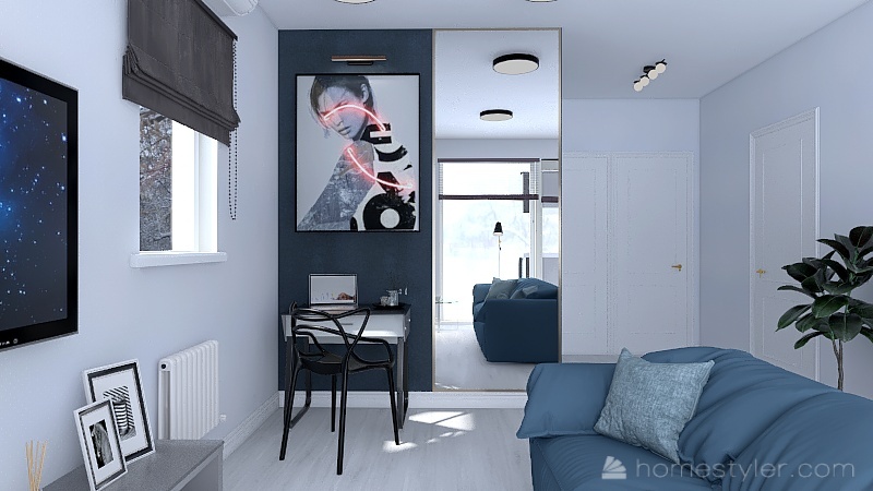 Кухня -гостиная 3d design renderings