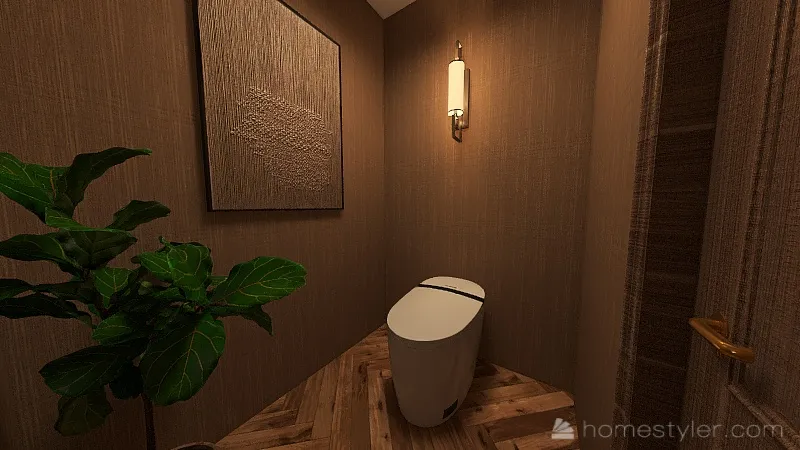 Gold cozy apartment 3d design renderings
