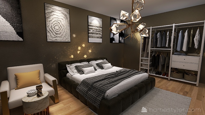 Bauhaus Style Bedroom 3d design renderings