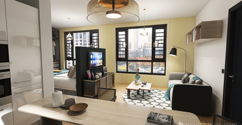Single Apartament 3d design renderings