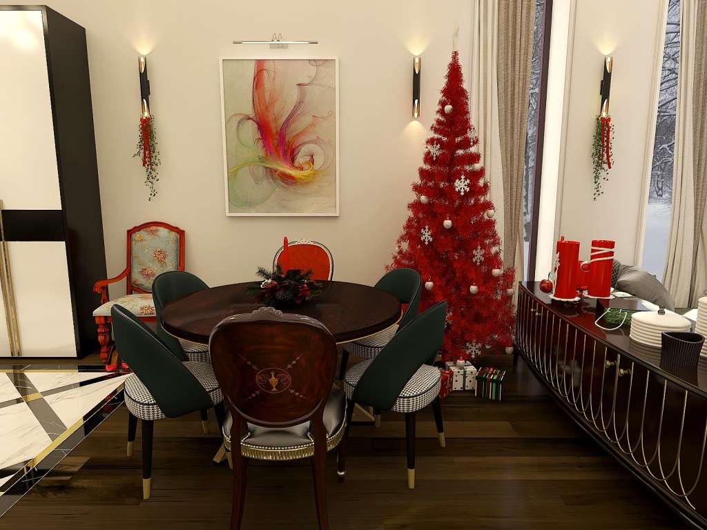 #EmptyRoomContest-Christmas 3d design renderings
