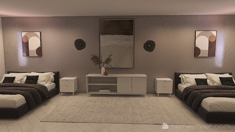 No Style Bedroom 3d design renderings