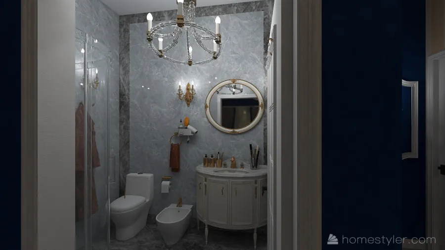 camera con bagno 3d design renderings