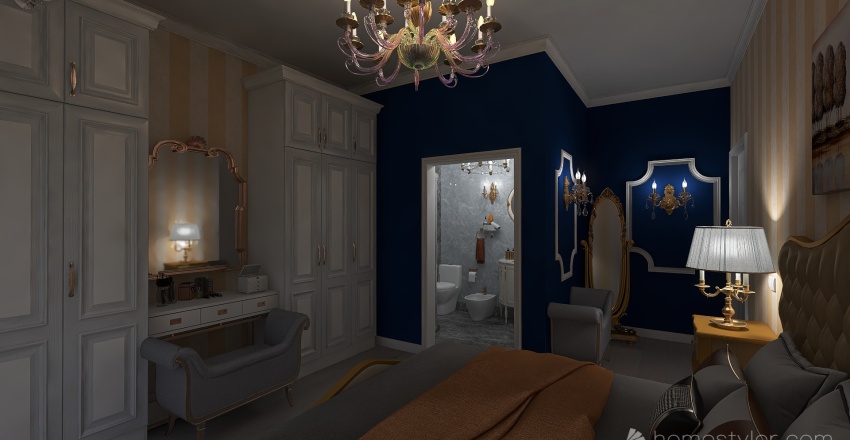 camera con bagno 3d design renderings