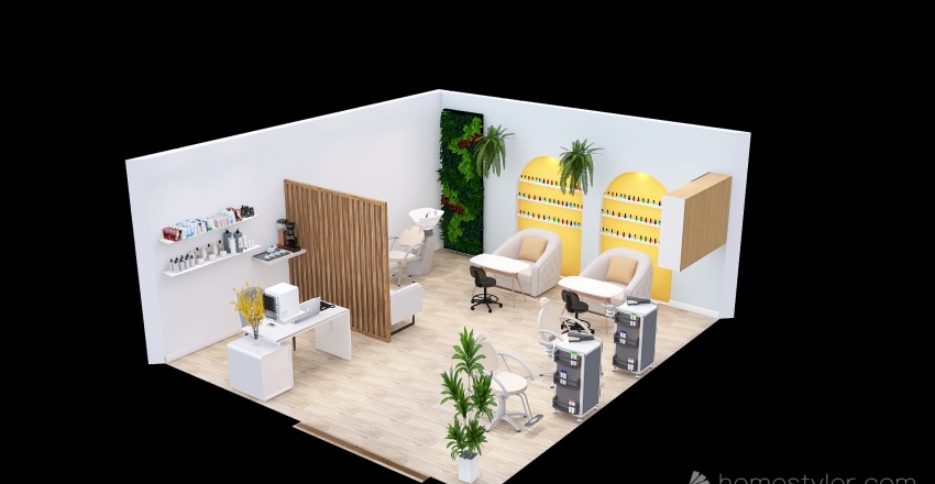 Salão de beleza 3d design renderings
