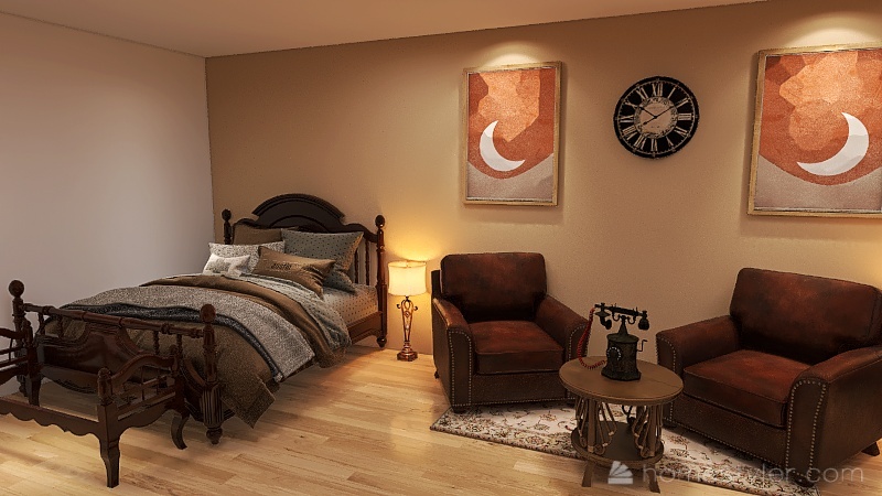 Retro Dreams Bedroom 3d design renderings