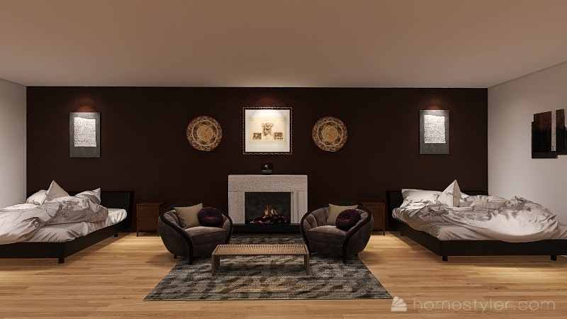 Cottagecore Bedroom 3d design renderings