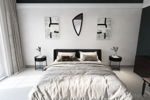 Classic Black and White Bedrooms Design Rendering