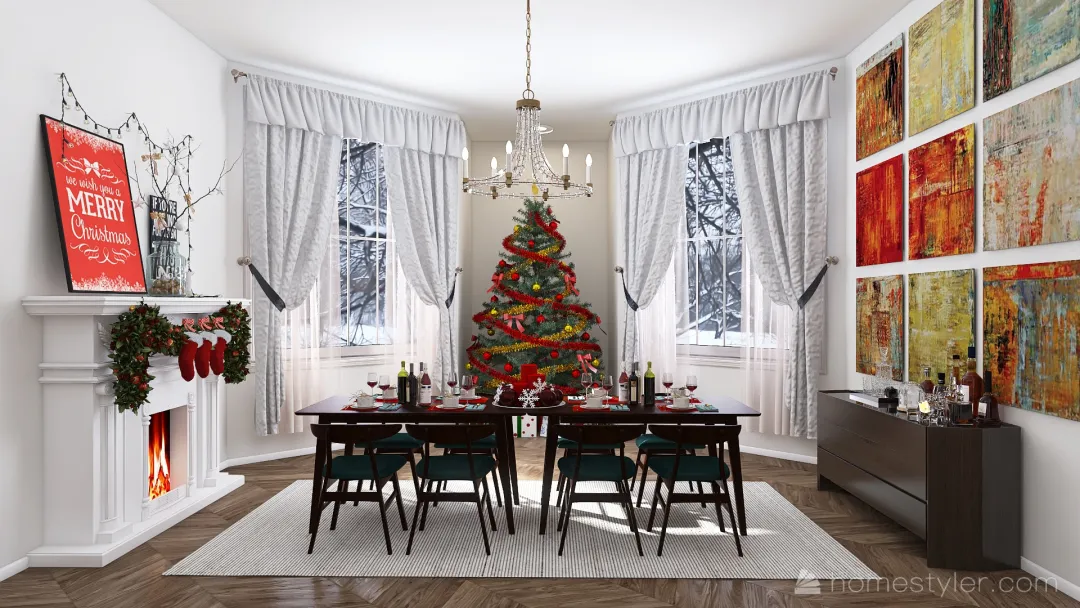 #ChristmasRoomContest_holidays 3d design renderings