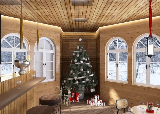 #ChristmasRoomContest_Lounge Bar at the mountain  Design Rendering