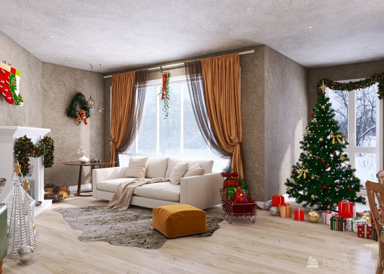 #ChristmasRoomContest Cosy Holiday Home Design Rendering