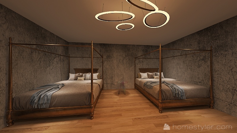 Golden Ages Bedroom 3d design renderings