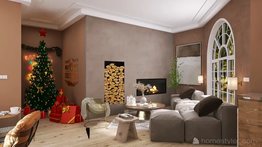 #ChristmasRoomContest_ Warm Home 3d design renderings