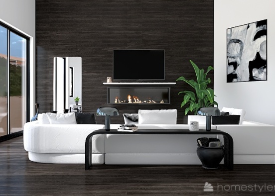 minimal living room project Design Rendering