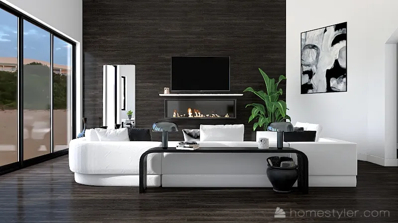 minimal living room project 3d design renderings