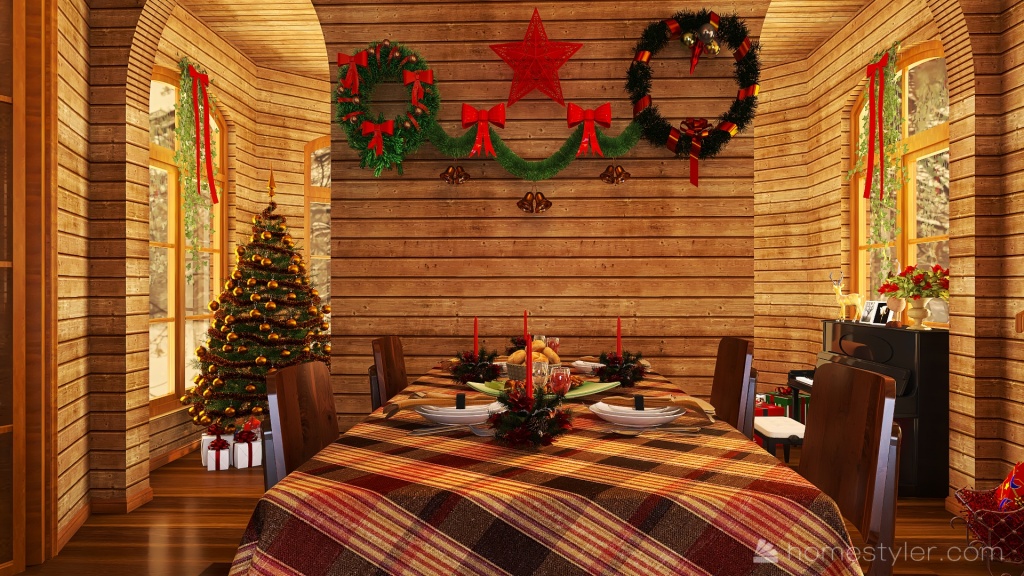 #ChristmasRoomContest casa do Papai noel 3d design renderings